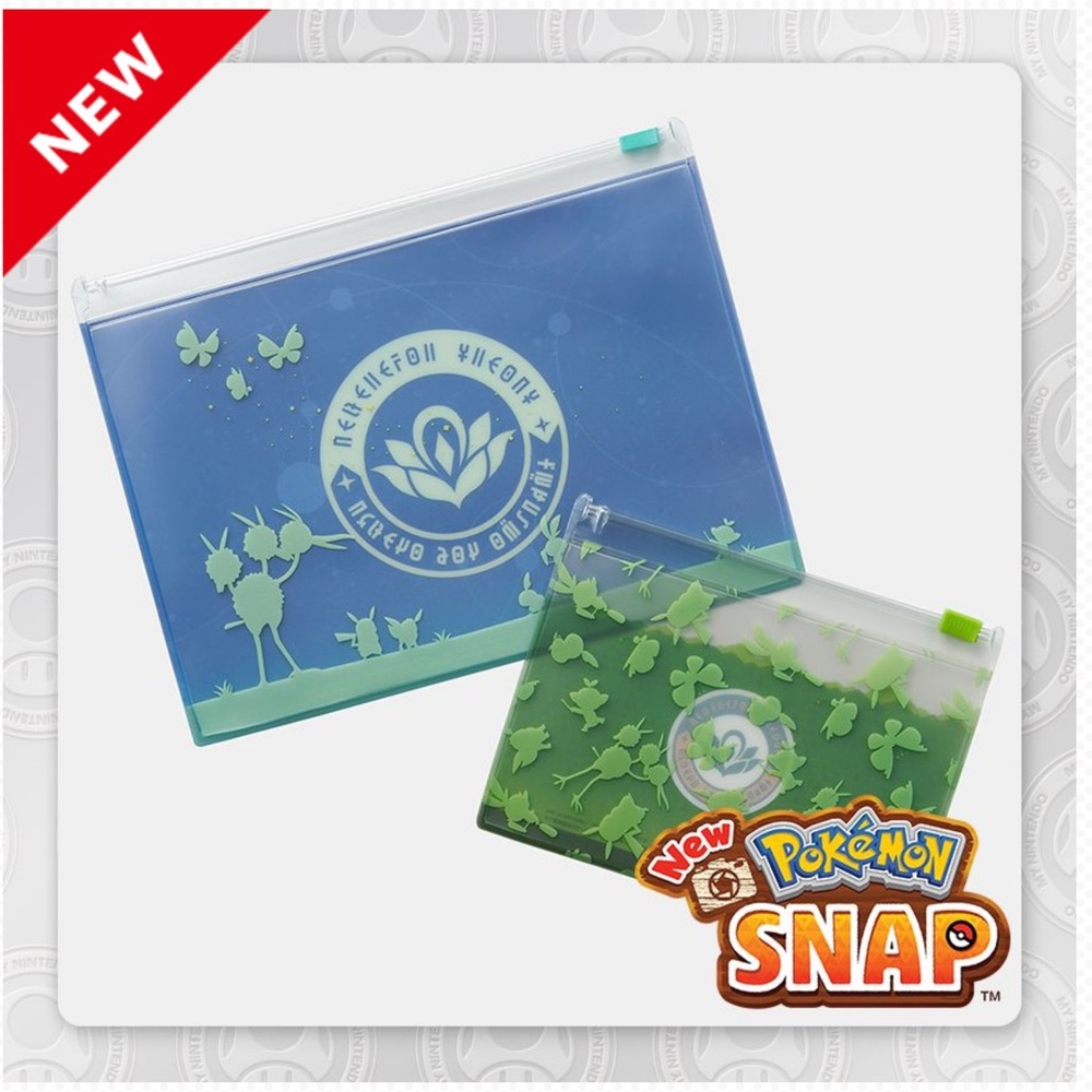 Green and Blue Pokemon Snap Clear Zipper Case Set